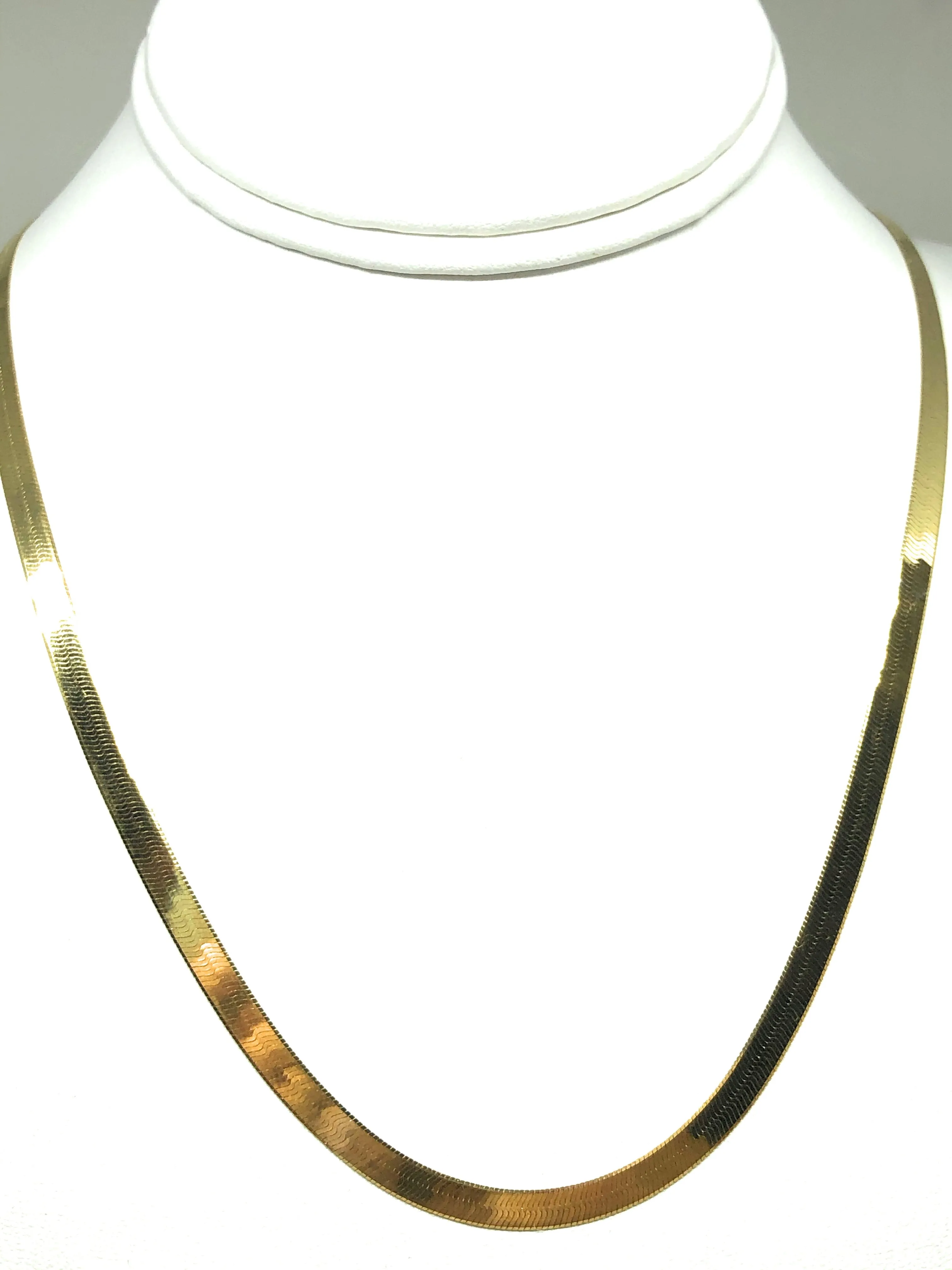 10k Solid Gold Herringbone Classic Chain 16-24 inch 3-4.5mm