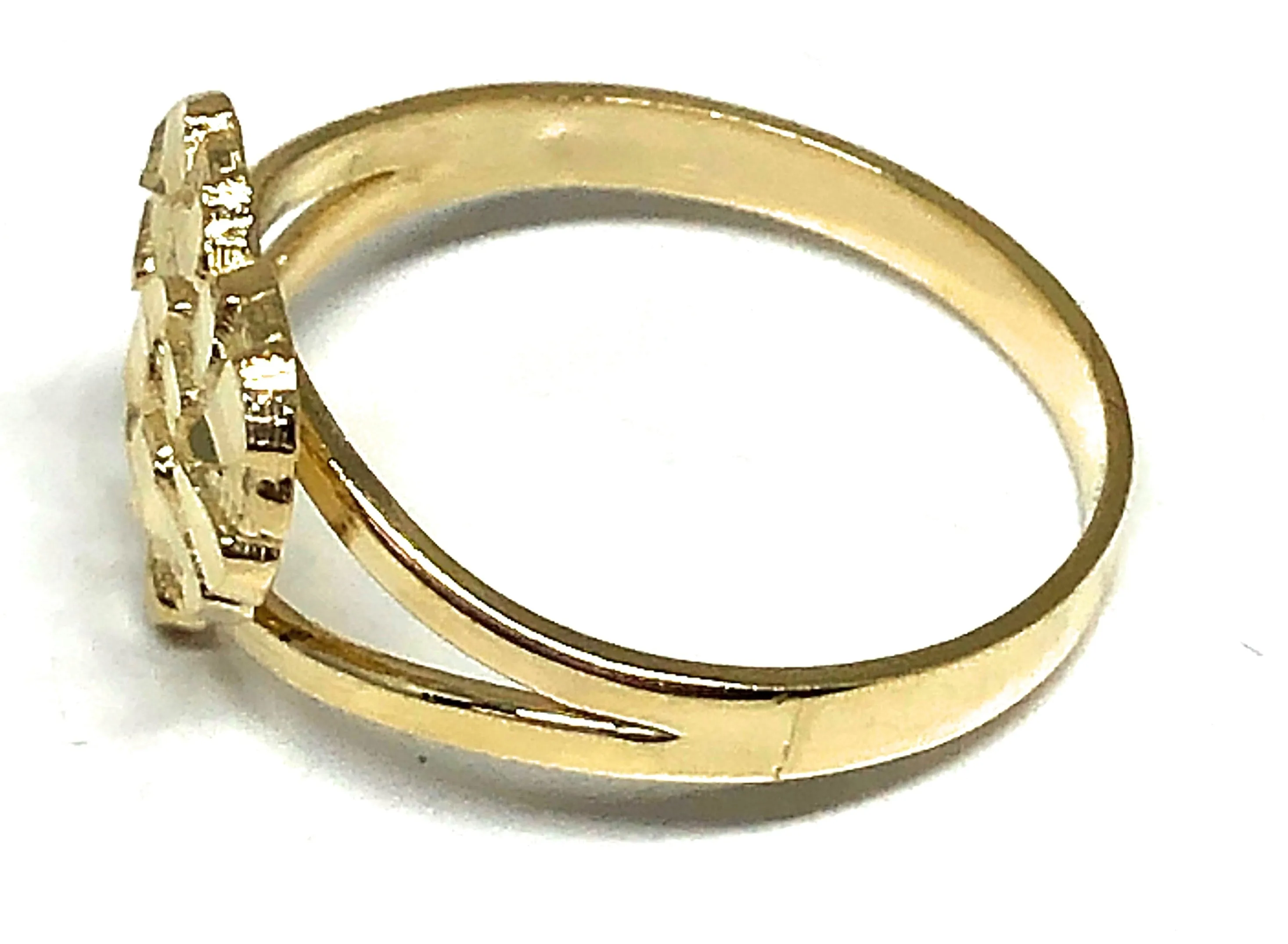 10k Solid Gold Yellow Classic Nugget Heart Ring (SM)