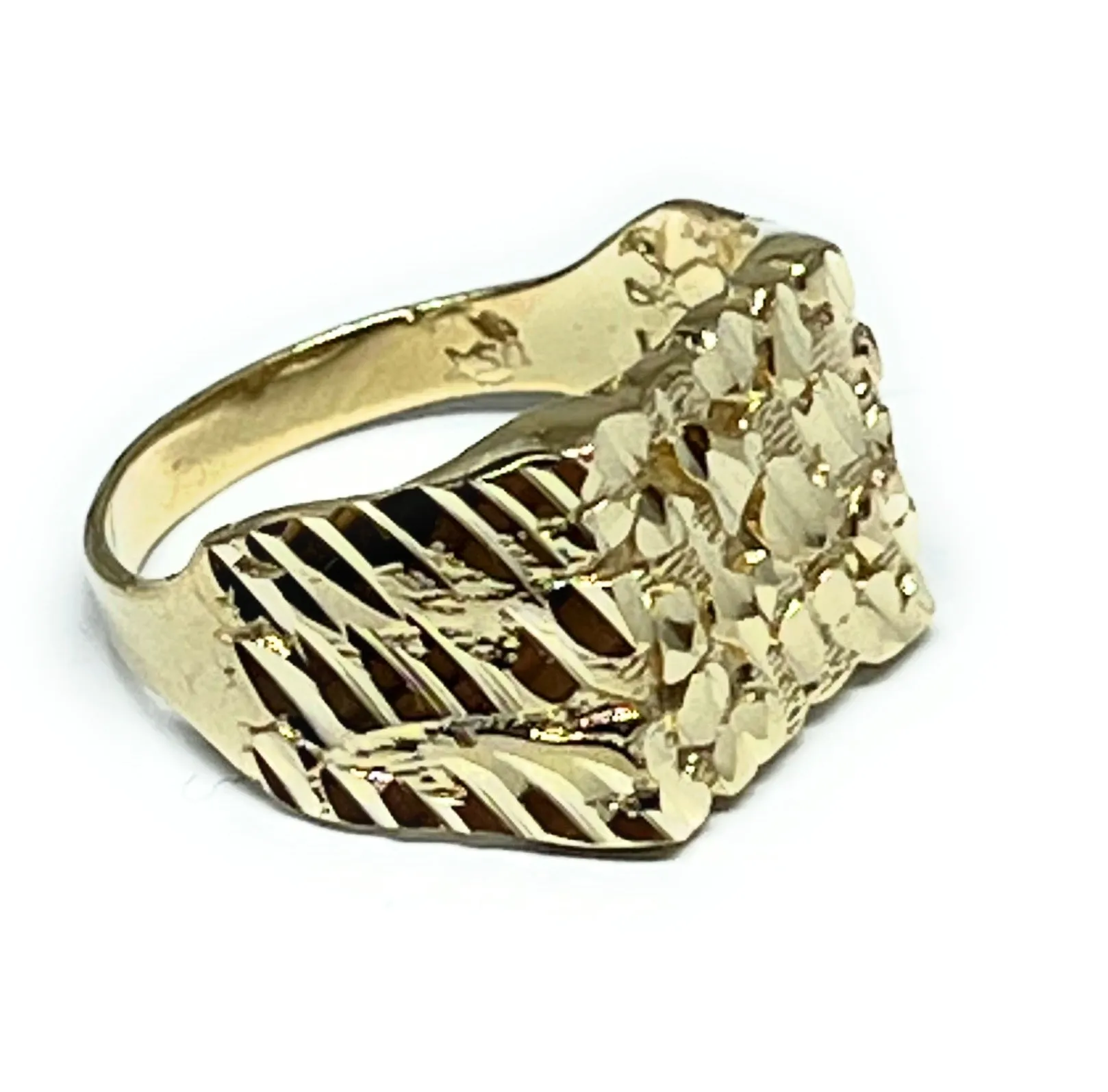 10k Solid Gold Yellow Classic Nugget Ring (MED,LG) (FC)