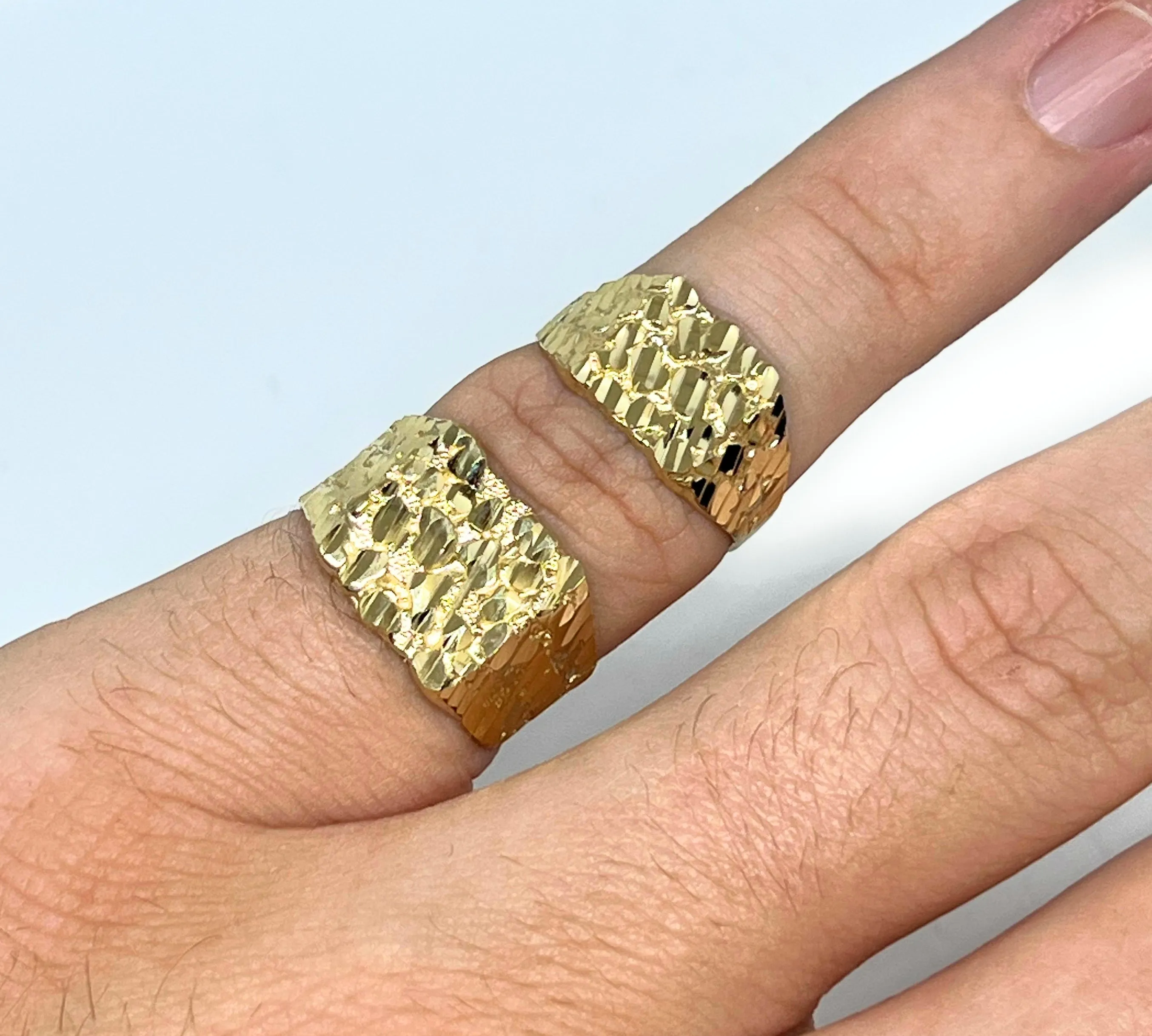 10k Solid Gold Yellow Classic Nugget Ring (MED,LG) (FC)