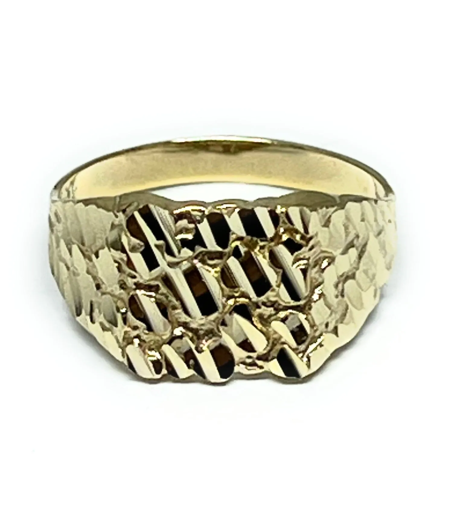 10k Solid Gold Yellow Classic Nugget Ring (MED,LG) (FC)