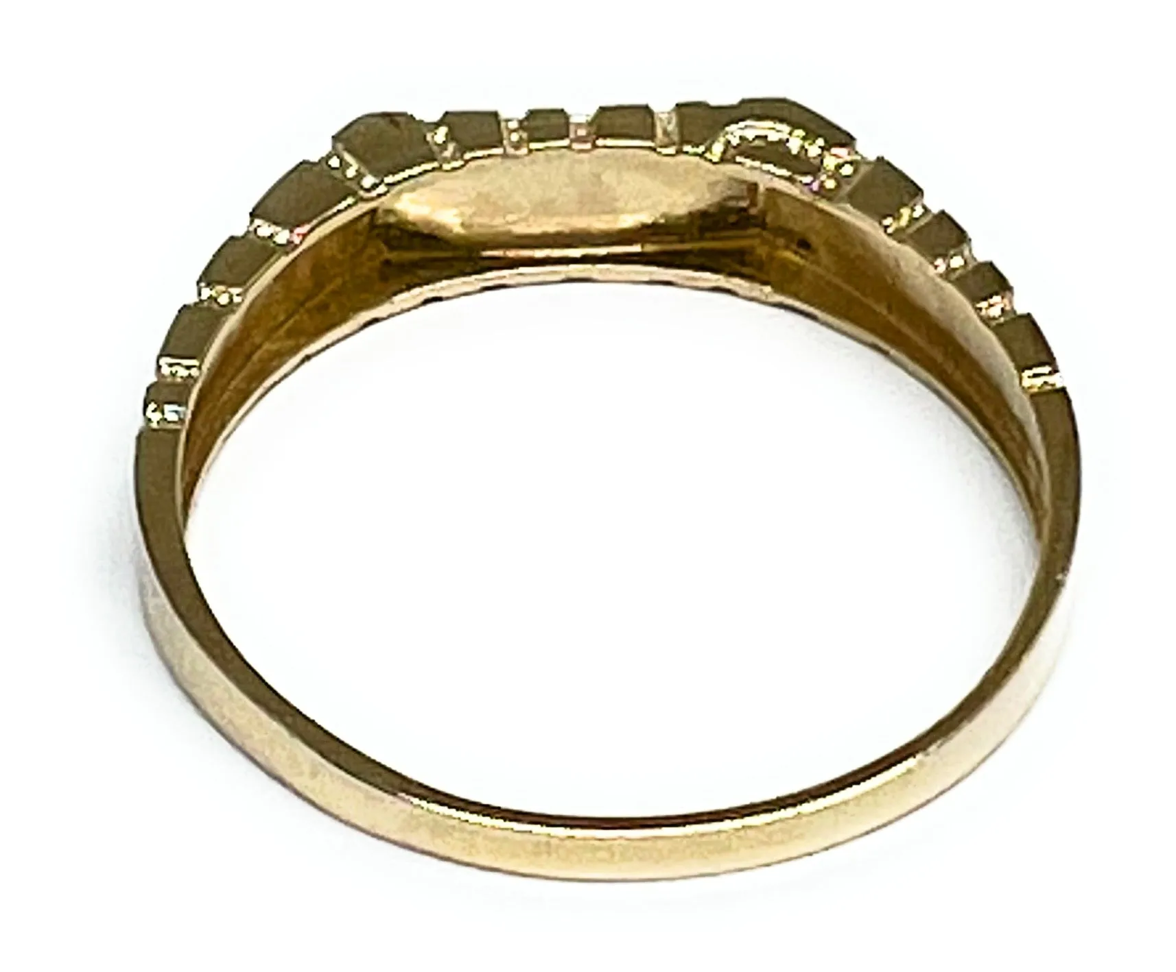 10k Solid Gold Yellow Classic Small Nugget Square Ring (FC 148)