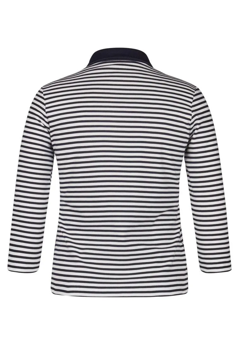 114356- Fine Stripe Zip Neckline Polo- Rabe