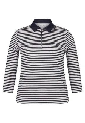 114356- Fine Stripe Zip Neckline Polo- Rabe