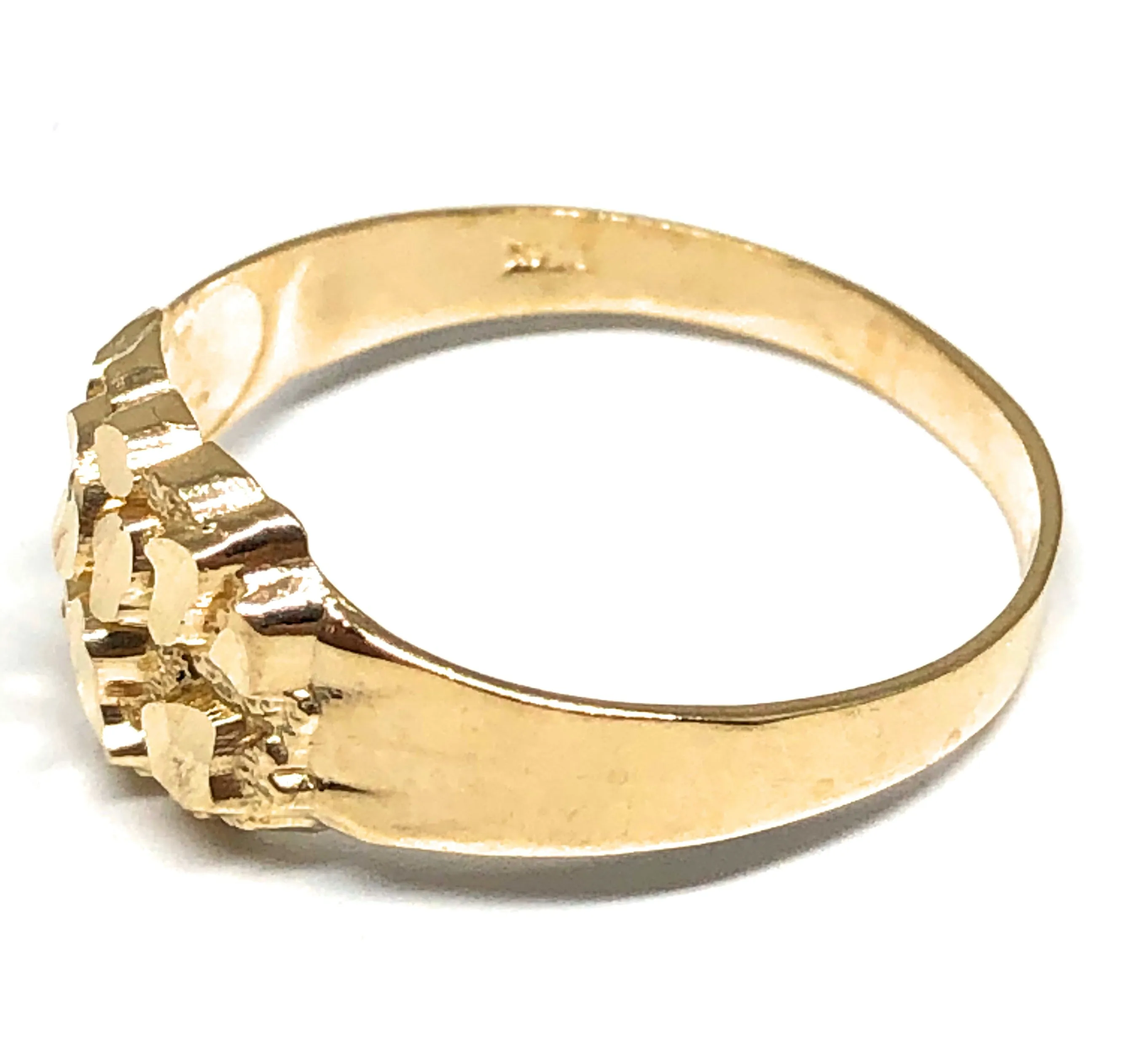 14k Solid Gold Yellow Classic Nugget Ring