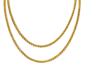 1890's Victorian 14 Karat Gold 44 Inch Long Chain Link Necklace