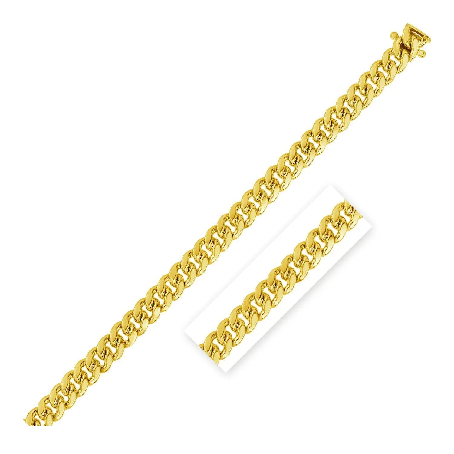 3.9mm 10k Yellow Gold Classic Miami Cuban Solid Chain-rx46884-24