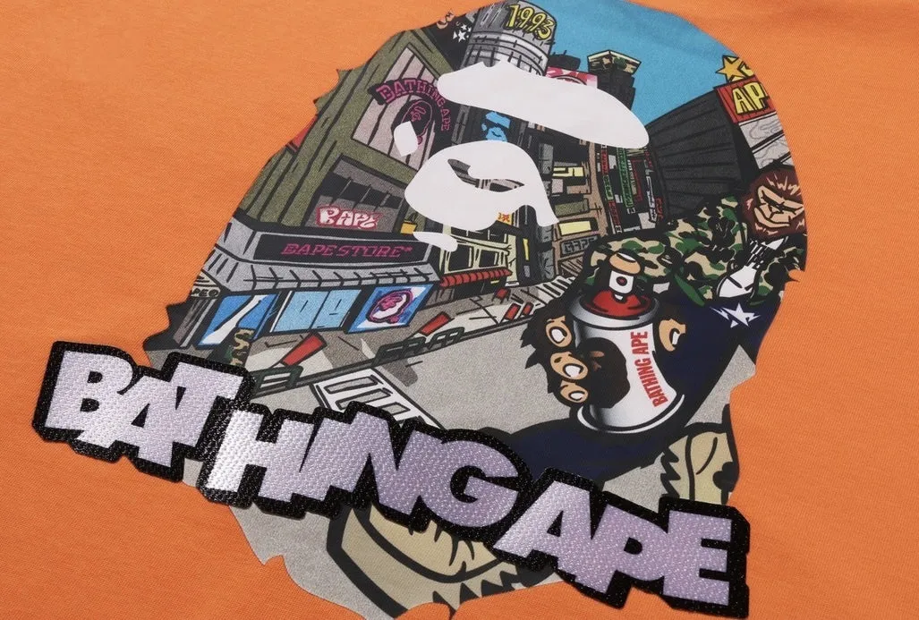 A BATHING APE  |Crew Neck Street Style Cotton Short Sleeves Logo