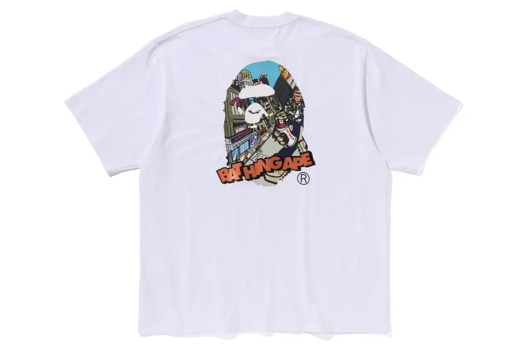 A BATHING APE  |Crew Neck Street Style Cotton Short Sleeves Logo