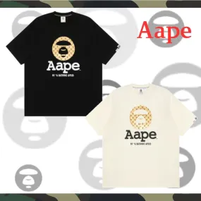 A BATHING APE  |Crew Neck Street Style Plain Cotton Short Sleeves Logo