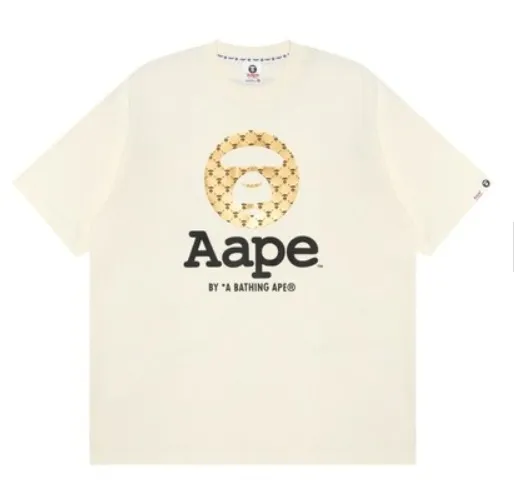 A BATHING APE  |Crew Neck Street Style Plain Cotton Short Sleeves Logo