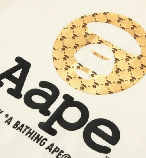 A BATHING APE  |Crew Neck Street Style Plain Cotton Short Sleeves Logo