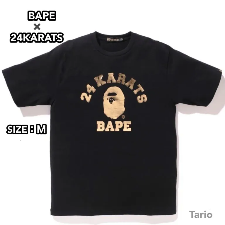 A BATHING APE  |Street Style Collaboration Cotton Short Sleeves Logo