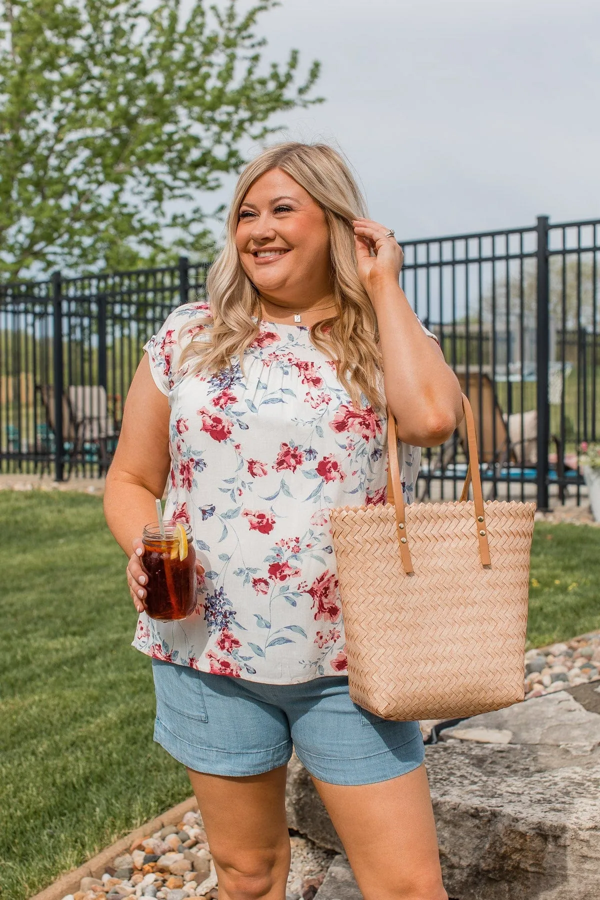 Acts Of Courage Floral Blouse- Ivory