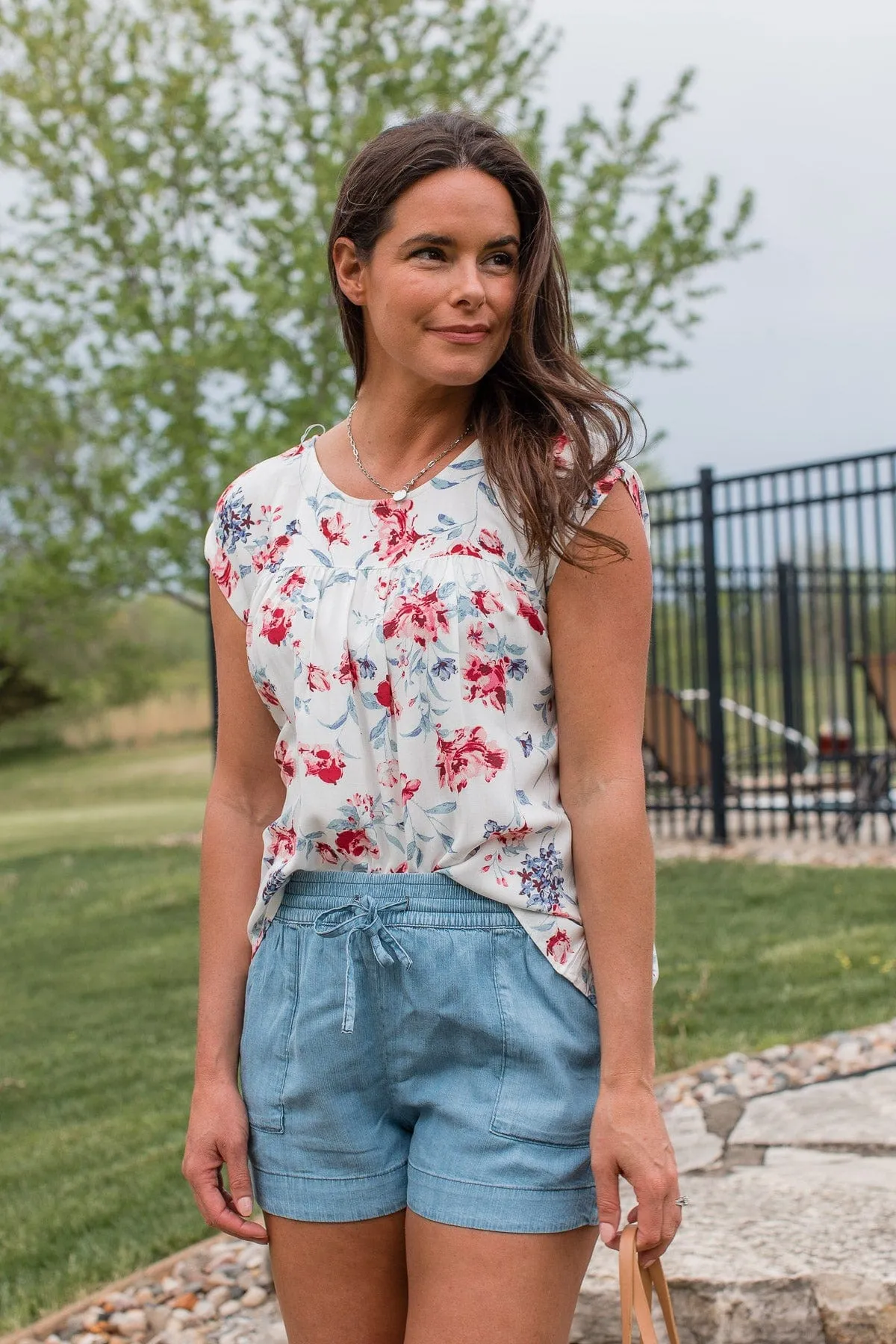 Acts Of Courage Floral Blouse- Ivory