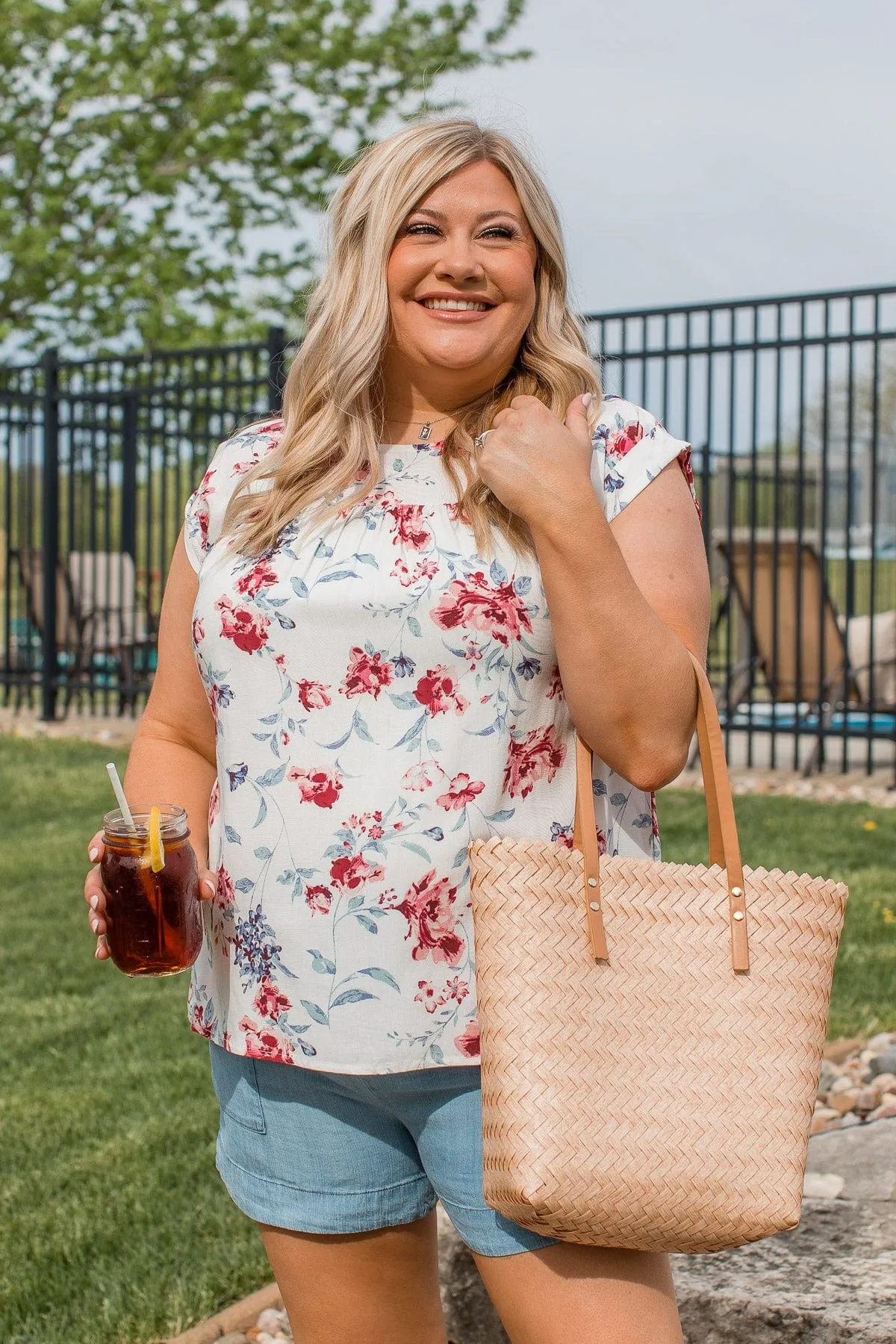 Acts Of Courage Floral Blouse- Ivory