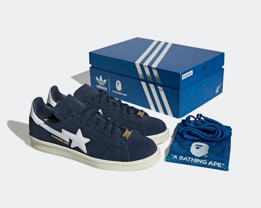 Adidas Campus 80s Bape Collegiate Navy Cloud White Off White ID4770