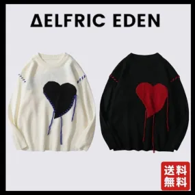 Aelfric Eden  |Heart Unisex Street Style Long Sleeves Oversized Logo