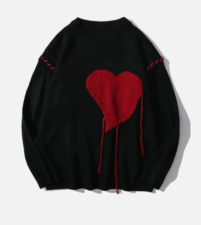 Aelfric Eden  |Heart Unisex Street Style Long Sleeves Oversized Logo