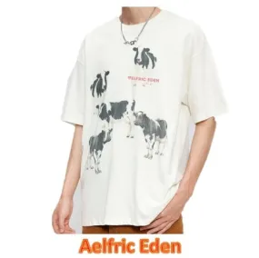 Aelfric Eden  |Unisex Other Animal Patterns Cotton Short Sleeves T-Shirts