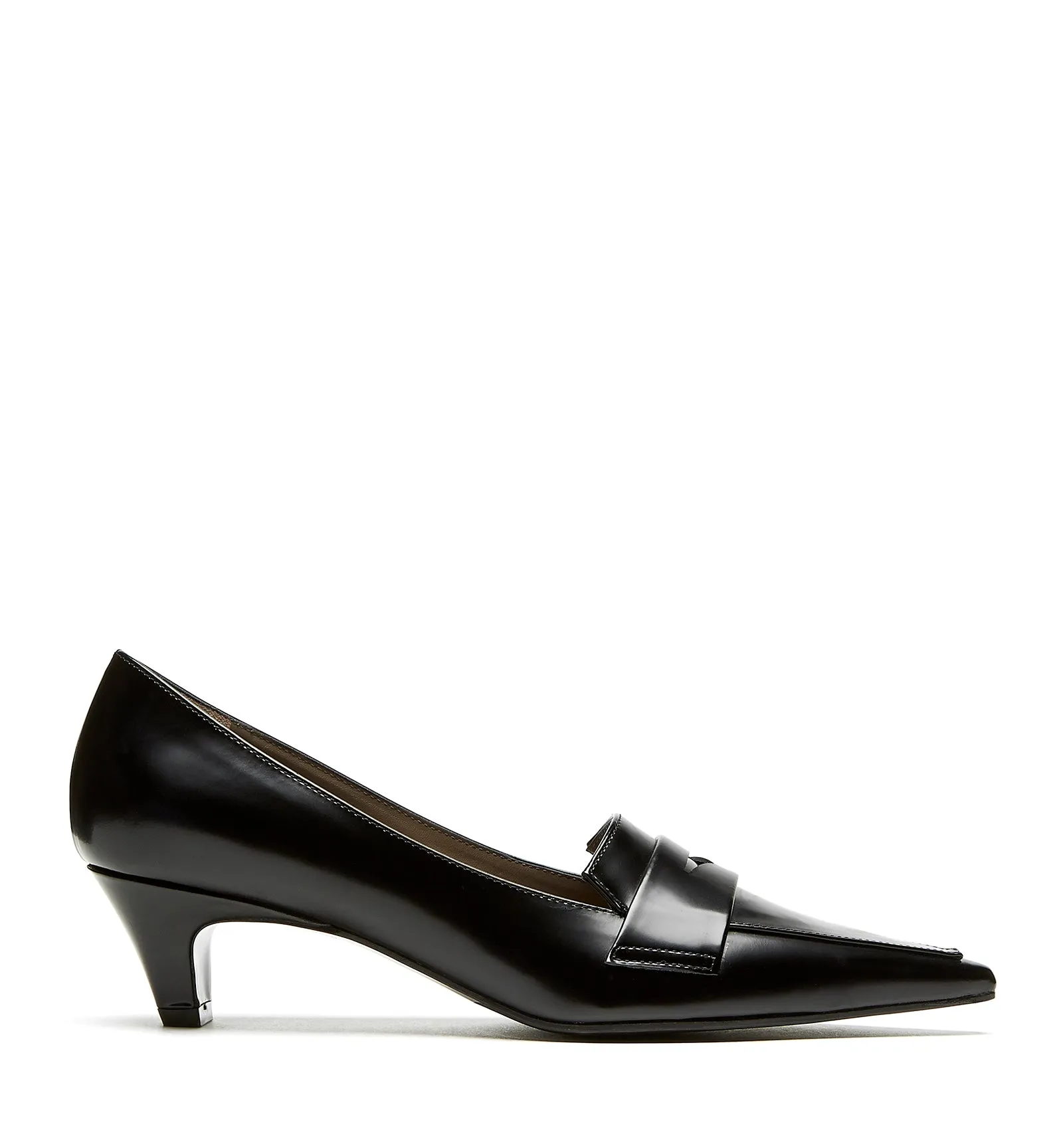 AKIRO KITTEN HEEL LEATHER PUMP