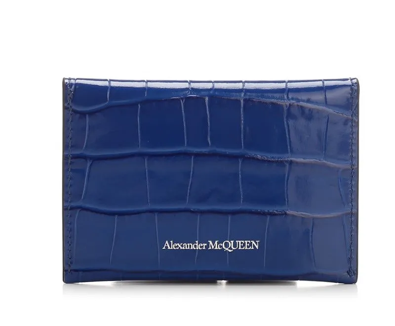 Alexander McQueen Embossed Logo Plaque Cardholder