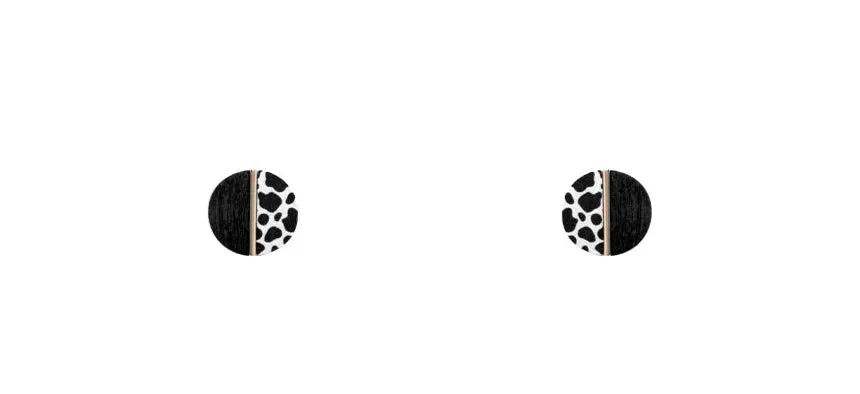 Animal Print Wood Stud Earrings