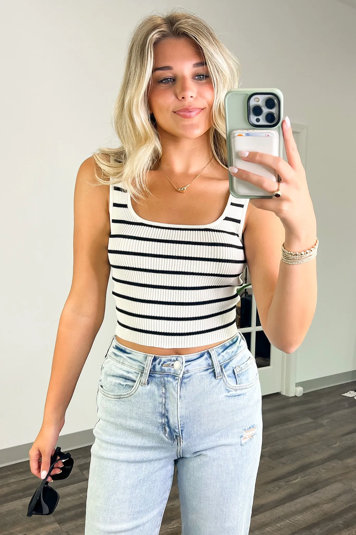 Annette Striped Knit Tank Top