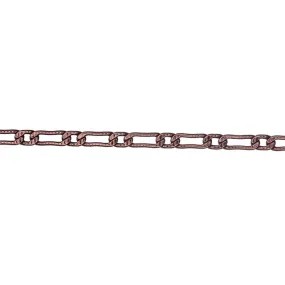 Antiqued Copper Textured Curb Chain, 8.5x3mm Links, by the Foot