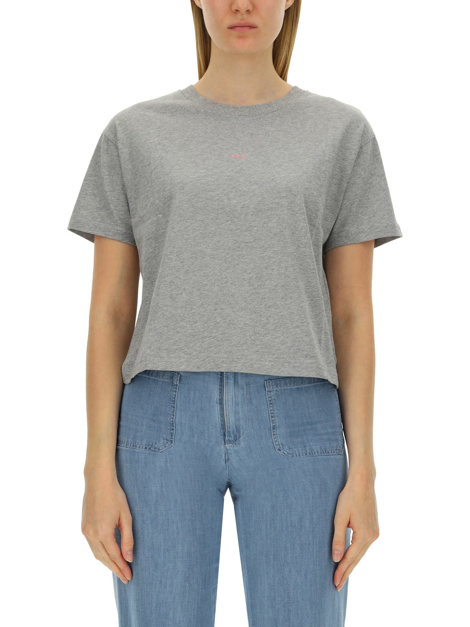 A.P.C.    COTTON LOGO T-SHIRT