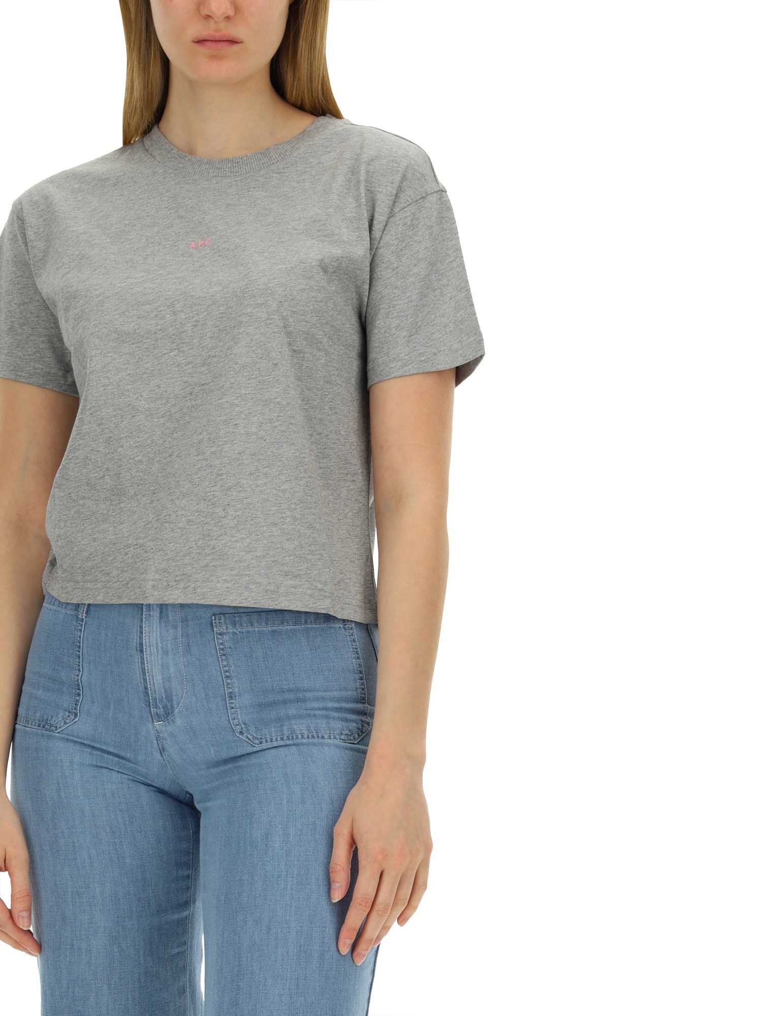 A.P.C.    COTTON LOGO T-SHIRT