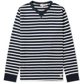 Armor-Lux 78008 Stripe Crew SweatRich Navy & Natural