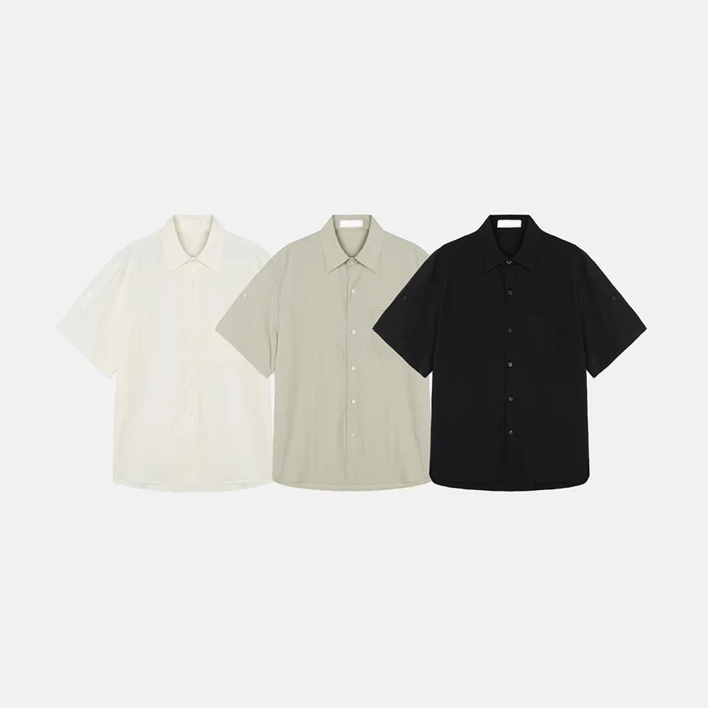 ASCLO  |Casual Style Unisex Nylon Street Style Plain Short Sleeves