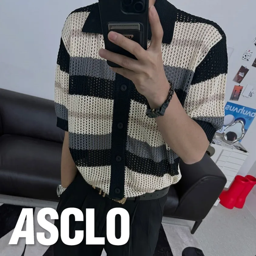 ASCLO  |Stripes Casual Style Unisex Street Style Bi-color