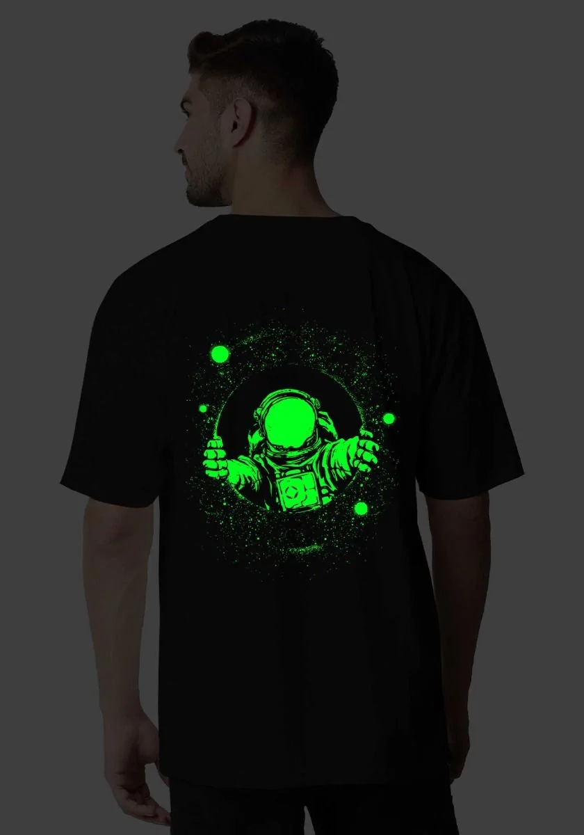 Astronaut Wormhole Glow In Dark Oversized T-Shirt