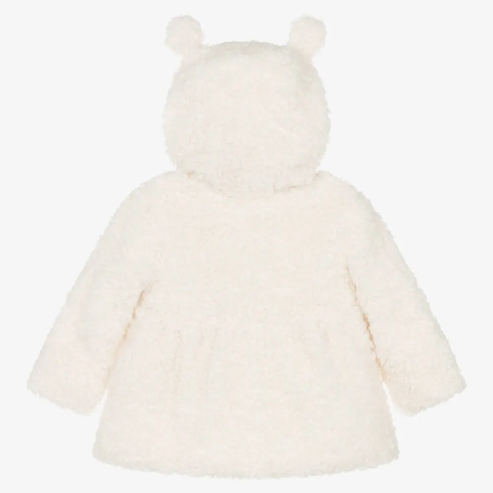 Baby Girls Ivory Sherpa Fleece Coat