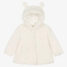 Baby Girls Ivory Sherpa Fleece Coat