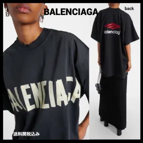 BALENCIAGA  |Crew Neck Street Style Plain Short Sleeves Oversized Logo