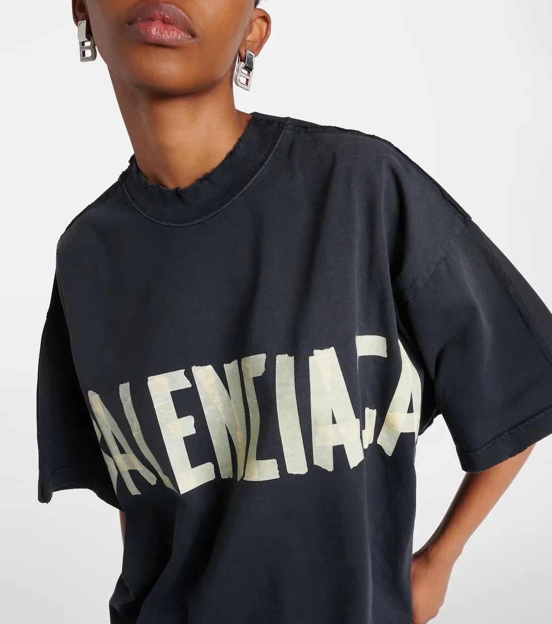 BALENCIAGA  |Crew Neck Street Style Plain Short Sleeves Oversized Logo