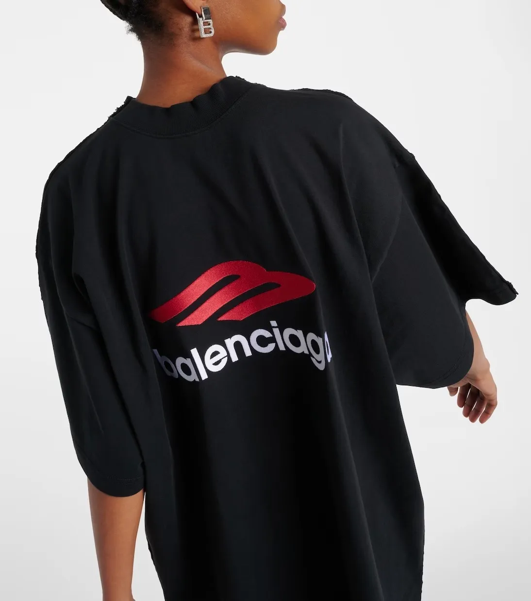 BALENCIAGA  |Crew Neck Street Style Plain Short Sleeves Oversized Logo