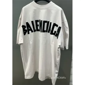 BALENCIAGA  |Men's Tape Type T-shirt Medium Fit in Faded Blue