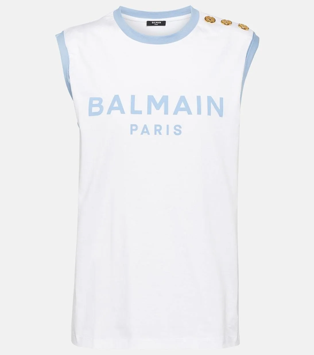 BALMAIN  |Crew Neck Unisex Sleeveless Street Style Cotton Logo