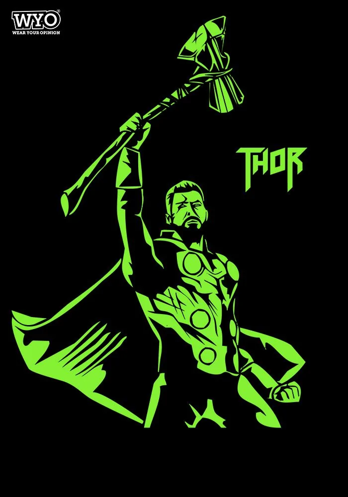 Battle Axe Thor Glow In Dark Oversized T-Shirt