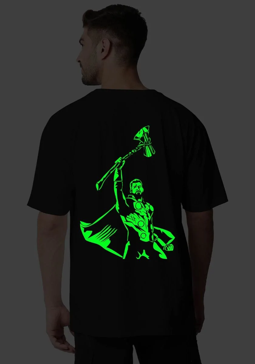 Battle Axe Thor Glow In Dark Oversized T-Shirt