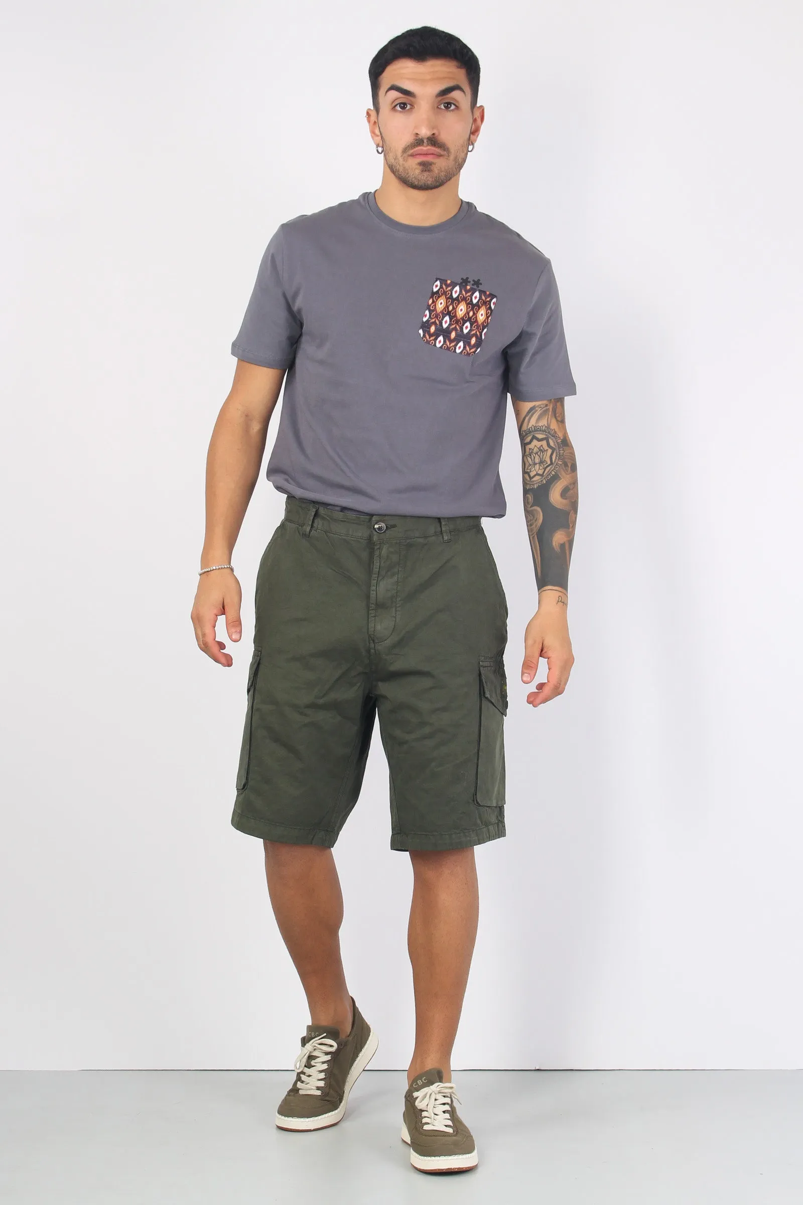 Bermuda Cotone Cargo Militare