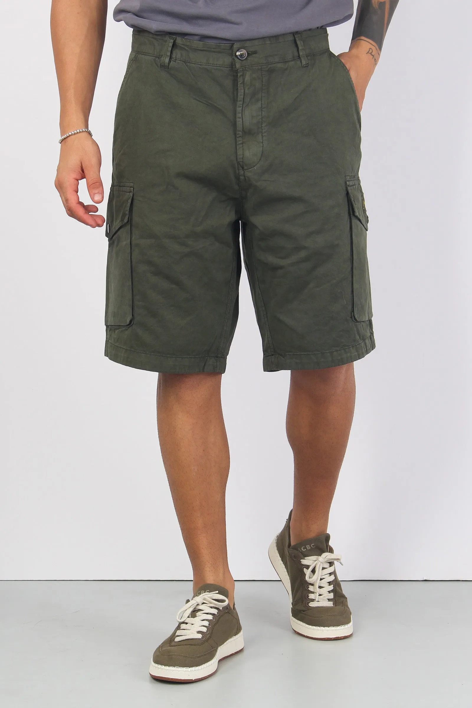 Bermuda Cotone Cargo Militare