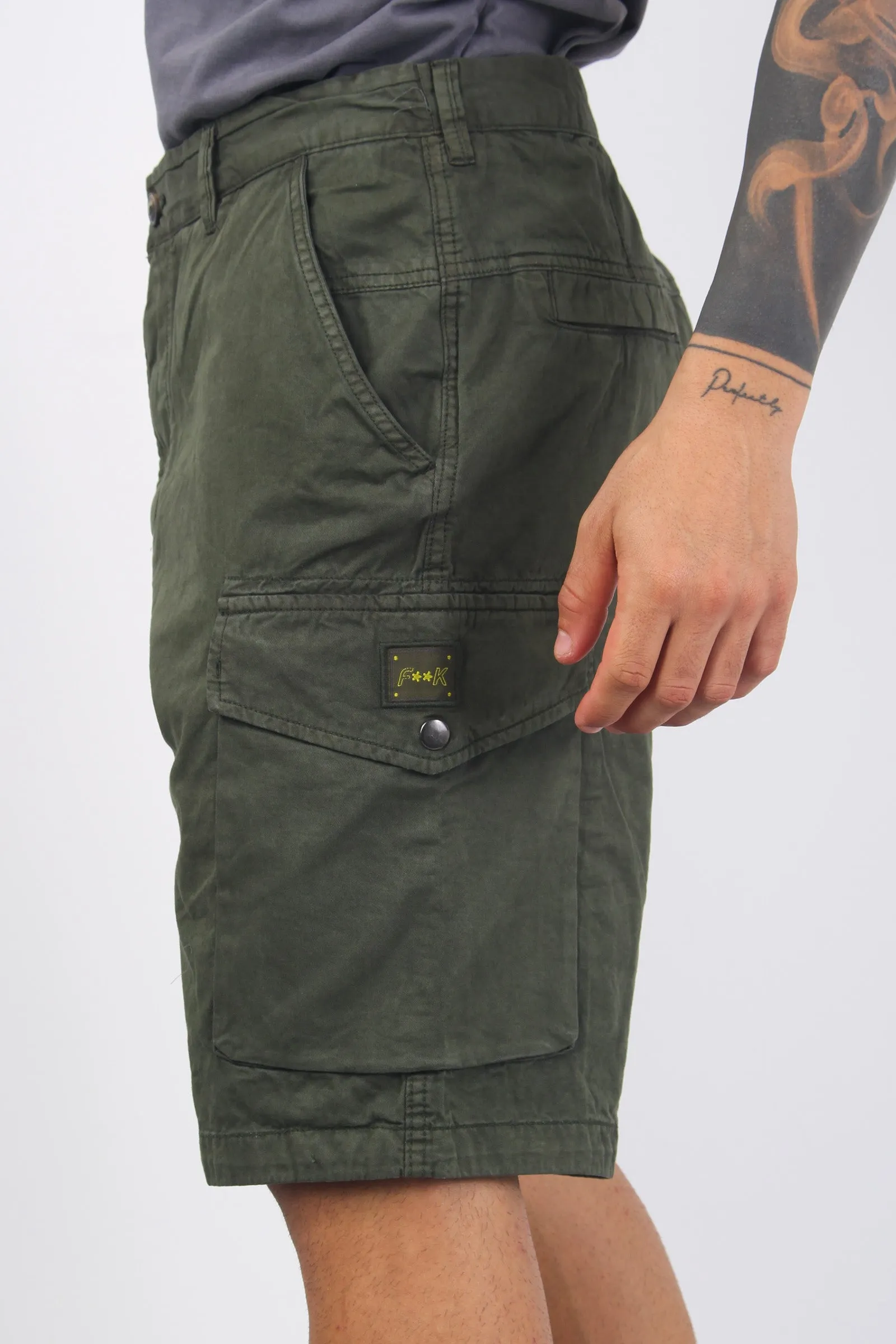 Bermuda Cotone Cargo Militare