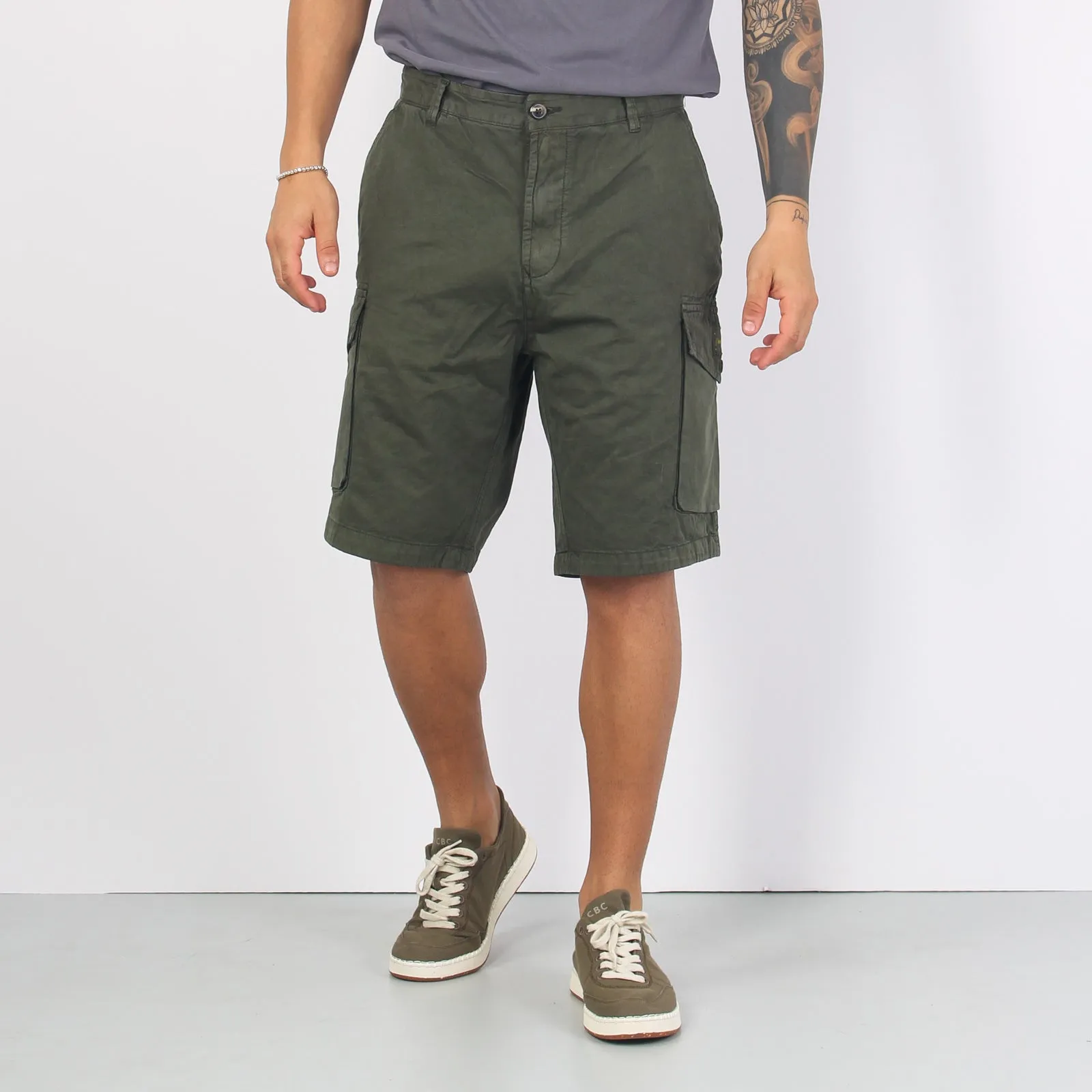 Bermuda Cotone Cargo Militare