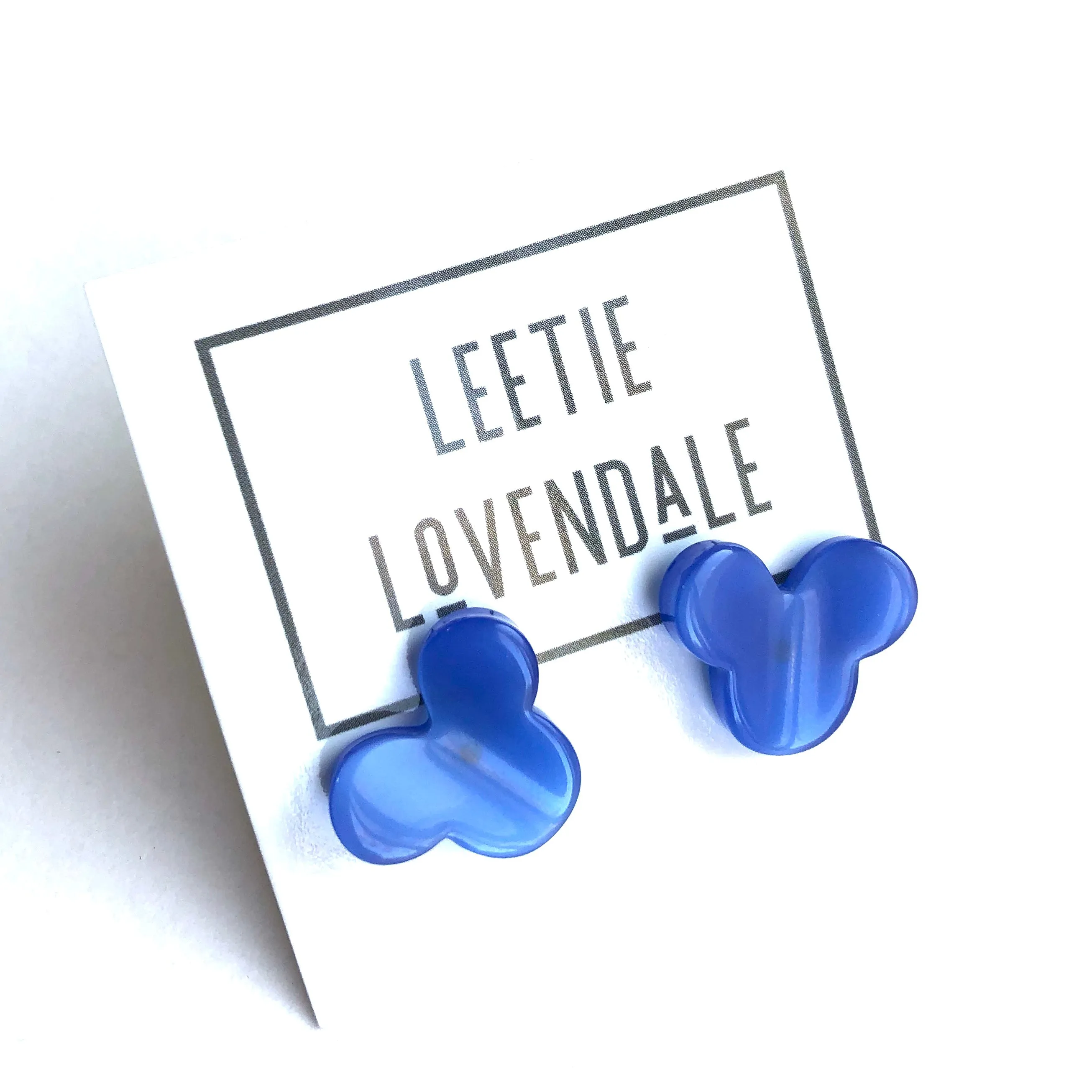 Blue Moonglow Vintage Mouse Stud Earrings