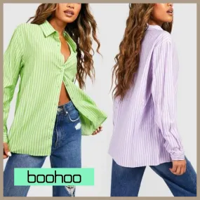 boohoo  |Stripes Casual Style Street Style Long Sleeves Medium